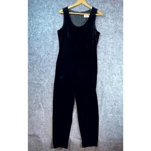 Vintage D.J. Summers Jumpsuit Women Medium Black Velvet Grunge Goth Chic 90s Y2K